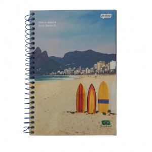 Caderno Espiral Capa Dura 15 x 20 x 1 cm Praia De Ipanema Rio De Janeiro/ Colorido   96 Folhas / A5