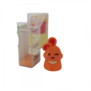 Apontador Coelhinho Silicone 3 x 7 x 5 cm Laranja   