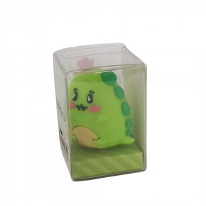 Apontador Dinossaurinho Silicone 3 x 7 x 5 cm Verde   