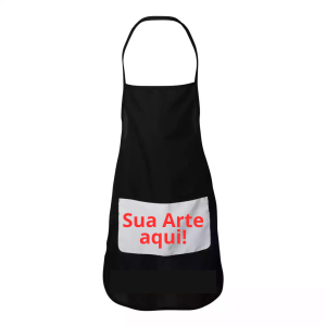 Avental Preto com Bolso Personalizado Tecido 100% Poliéster Avental adulto Impressão no bolso colorida em alta definição (sublimação)  Sublimação Disponível para personalização com nome, frase ou arte completa. Ideal para kits, brindes ou presente especial para o Dia dos Pais