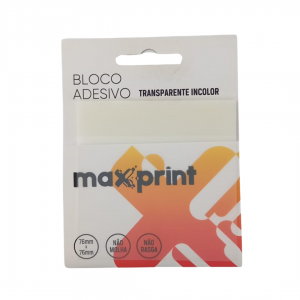 Bloco Adesivo Transparente Incolor Papel 8 x 9 x 5 cm Incolor   Contém 50 Folhas