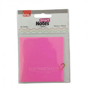 Bloco De Notas Eletrostático Rosa Neon Papel 8 x 11 x 5 cm Rosa Neon   Contém 30 Folhas