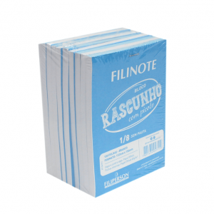 Bloco de rascunho com picote Papel 11 x 15 x 5 cm Branco   Contém 50 Folhas/ Capa e Contra Capa