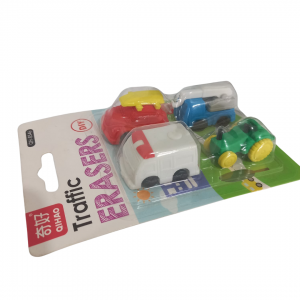 Borracha Infantil  Com Formatos Borracha 11 x 14 x 5 cm Colorido   Acompanha 4 Borrachas Com Formatos De Veiculos