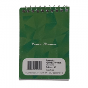 Caderneta Espiral Capa Flexivel 7 x 10 x 1 cm Verde   40 Folhas