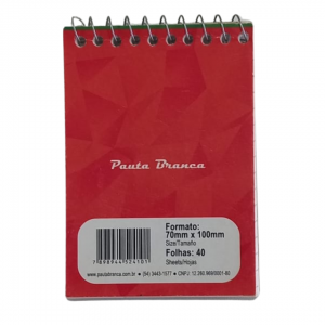 Caderneta Espiral Capa Flexivel 7 x 10 x 1 cm Vermelho   40 Folhas