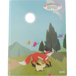 Caderno Brochura Quadriculado Capa Dura 19 x 25 x 1 cm Colorido   40 Folhas/ Desenho Para Pintar Última Página