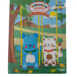 Caderno Brochura Quadriculado Capa Dura 19 x 25 x 1 cm Colorido   40 Folhas/ Desenho Para Pintar Última Página