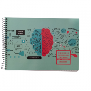 Caderno De Cartografia E Desenho Capa Dura 31 x 22 x 1 cm Verde água   Escala milimétrica/ 60 folhas