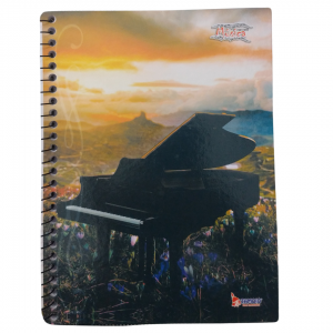 Caderno Espiral De Música Capa Dura 16 x 21 x 2 cm Colorido   64 Folhas/ Pentagrama