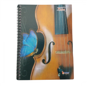 Caderno Espiral De Música Capa Dura 16 x 21 x 2 cm Colorido   64 Folhas/ Pentagrama