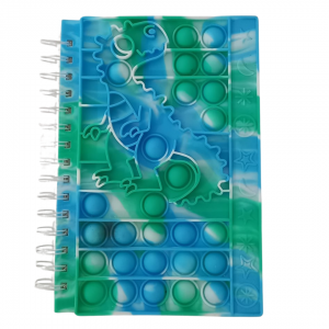 Caderno Pop It Dinossauro Borracha 16 x 21 x 3 cm Azul / Verde   