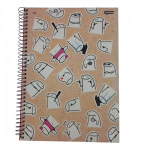 Caderno Universitário Capa Dura 22 x 27 x 1 cm Flork/ Nude   80 Folhas/ 1  Matéria