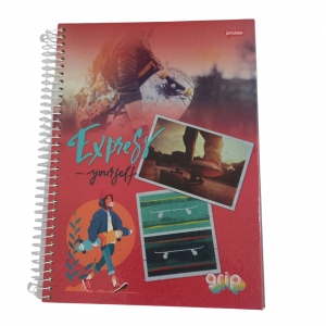 Caderno Universitário Capa Dura 22 x 27 x 1 cm Skate/ Vermelho   80 Folhas/ 1 Matéria