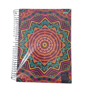 Caderno Universitário Florido Capa Dura 21 x 27 x 2 cm Donouts De Coração/ Azul   10 Matérias/ 160 Folhas