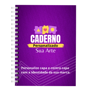 Caderno A5 Personalizado - Sua Arte Capa Dura 14,5 x 21 cm Capa colorida. Brilhante, fosco e Holográfico. Corte Reto 