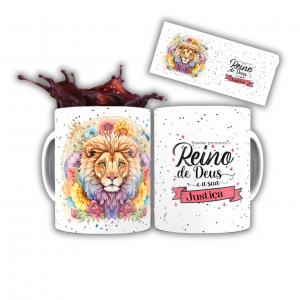 Caneca Ceramica - Frases Cristãs Ceramica 300ML Branca Sublimação  