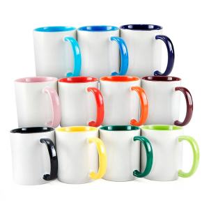 Caneca de Ceramica Interior E Alça Colorida Personalizada - Sua Arte Ceramica 300ML Consulte Cores Disponivéis Sublimação Sua Arte 