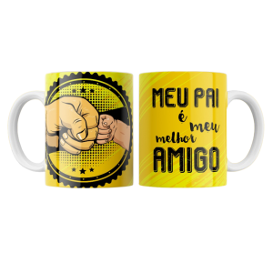 Caneca de Cerâmica Personalizada – Dia dos Pais Cerâmica branca de alta qualidade Capacidade de 325ml  Impressão por sublimação  