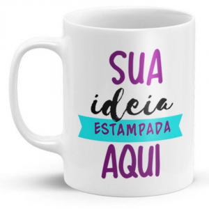 Caneca de Ceramica Personalizada - Sua Arte Ceramica 300ML Branca Sublimação Sua Arte 
