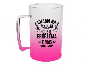 Caneca De Chopp Degradê- Personalizada Plástico 500 ml Colorido Pintura Degradê Transfer 