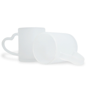 Caneca De Vidro Jateada Com Alça Coração Personalizada - Sua Arte Vidro 300ML Consulte Cores Disponivéis Sublimação Sua Arte 