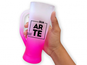 Caneca Long Drink Degradê Plástico 300ml Colorido Pintura Degradê Transfer 