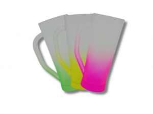 Caneca Long Drink  Jateado Plástico 300ml Colorido Pintura Jateada Transfer 