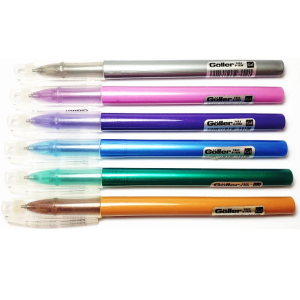 Caneta Goller Metalic Gel Plástico 1 Unidade   Com Glitter 