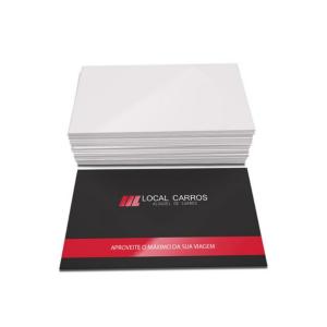 Cartão de Visita Papel Fotográfico 220g 9x5cm 4x0 Laminação Brilho/Fosco Corte Reto 