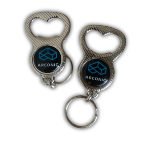 Chaveiro Abridor de Garrafa Metal    Personalização de somente um lado 
