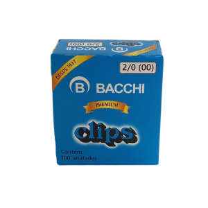 Clips Bacchi Arame De Aço 2/0 (00) Prata   Contém 100 unidades