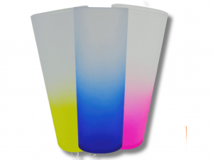 Copo Long Drink  Jateado Plástico 300ml Colorido Pintura Jateada Transfer 