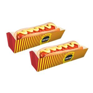 Embalagem para Cachorro Quente Papel Alimentício 270g com Película Antigordura 18,5x6x4cm 4x0 Sem revestimento Corte/Vinco para Encaixe 