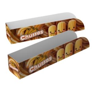 Embalagem para Churros Kraft 240g com Tinta Branca 15x3x3cm 4x0 Sem revestimento Corte/Vinco para Encaixe 