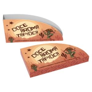 Embalagem para Tapioca Papel Alimentício 270g com Película Antigordura 15x2x8cm 4x0 Sem revestimento Corte/Vinco para Encaixe 