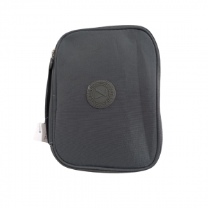 Estojo Baú Tecido 21 x 16 x 3 cm Cinza   3 Divisórias + 24 Compartimentos + 1 Baú
