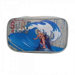 Estojo Box Surf Tecido 13 x 22 x 3 cm Cinza   1 Divisória + 19 Compartimentos