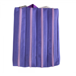 Estojo Escolar Unissex Tecido 21 x 13 x 6 Roxo   4 Divisórias