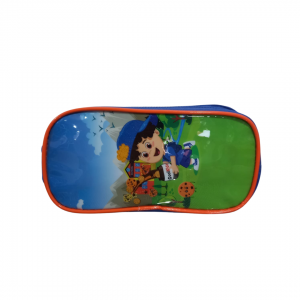 Estojo Infantil Para Menino Tecido 10 x 21 x 6 cm Azul   2 Repartições