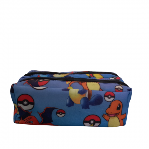 Estojo Infantil Pokemon Tecido 19 x 8 x 8 cm Azul   2 divisórias