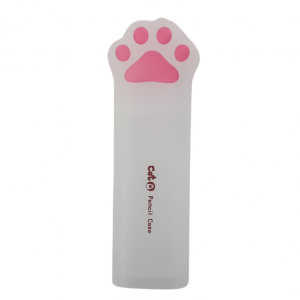 Estojo Pata De Gatinho Plastico Duro 7 x 19 x 5 cm Branco   