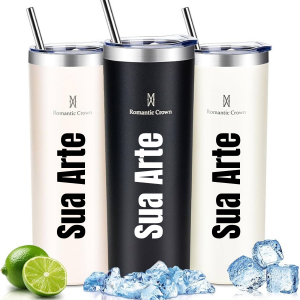 Garrafa Romantic Crow - Personalizado Inox 600 ml   Laser Acompanha 1 Canudo De Aço + Escova Para Limpeza + Borracha Para canudo