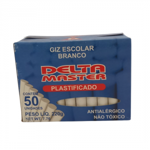 Giz Escolar Branco Gesso 11 x 8 x 5 cm Branco   Contém 50 Unidades/ Antialérgico