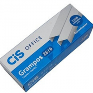 Grampos Cis Office Arame De Aço 26/6 Prata   Contém 5.000 Unidades