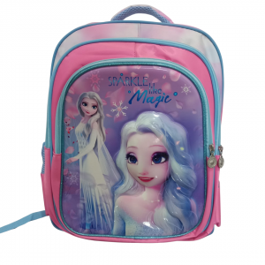 Mochila Escolar Frozen Tecido 28 x 35 x 12 cm Rosa   3 Repartições + 2 Bolsos Laterais + 1 repartição para notebook