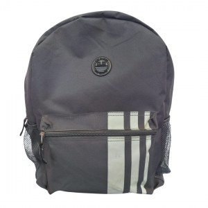 Mochila Unissex Tecido 27 x 39 x 12 cm Cinza   2 repartições + 2 bolsos laterais