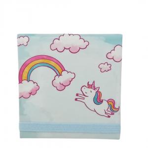 Porta Bloco De Notas Únicornio Cute+Cute MDF 8 x 8 x 5 cm Colorido   Contém 100 Folhas/ Acompanha 1 Adesivo